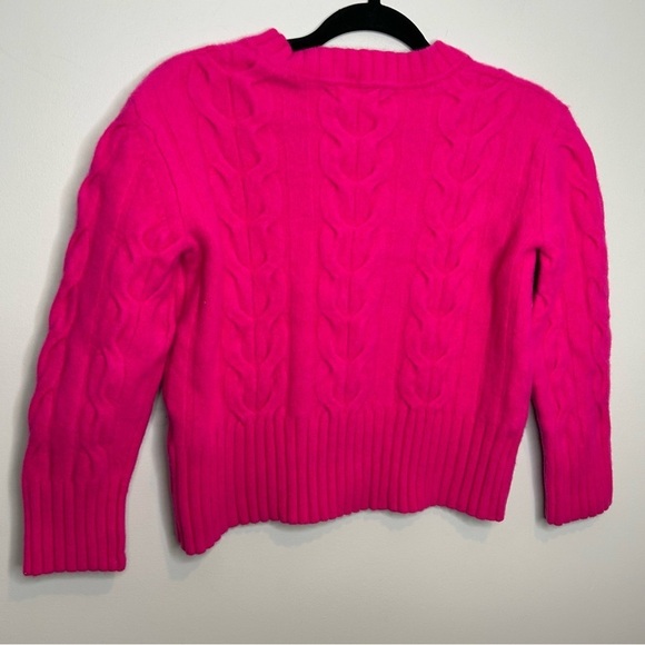 Banana Republic black label hot pink barbiecore 100% merino wool sweater - Picture 5 of 12